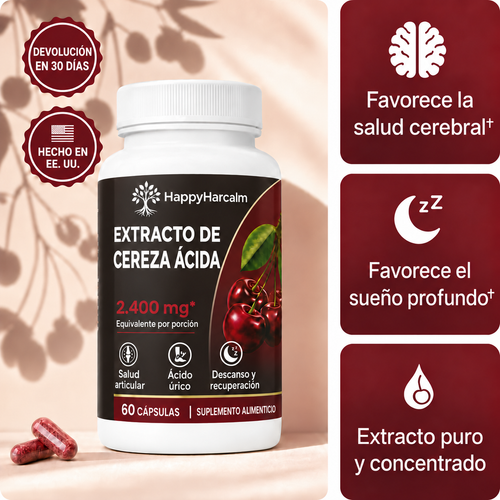 HappyHarcalm extracto de cereza ácida de 2.400 mg; devoluciones dentro de 30 días