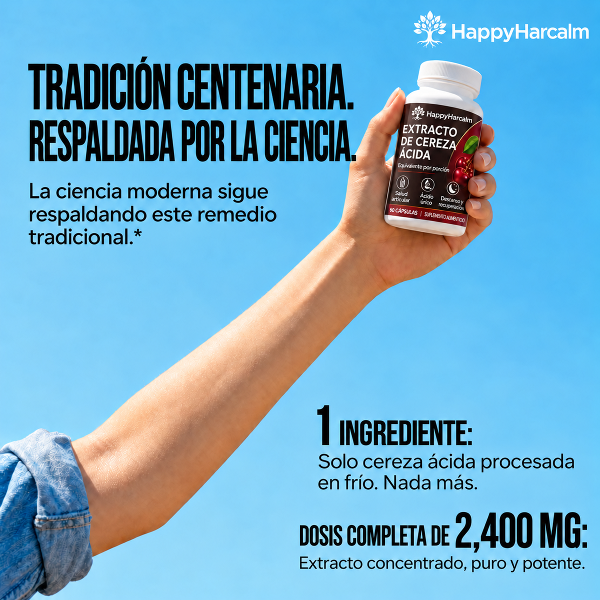 HappyHarcalm extracto de cereza ácida 2.400 mg; imagen 2 en español